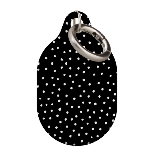 Black Polka AirTag Case