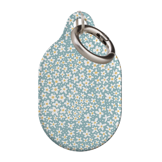 Blue Daisy AirTag Case